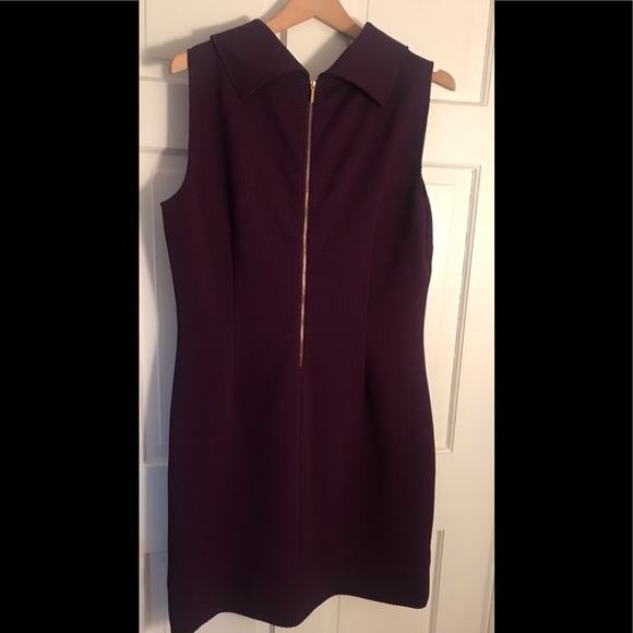 American Living Foldover Collar Purple Sheath Dress in 16 - Picture 3 of 7